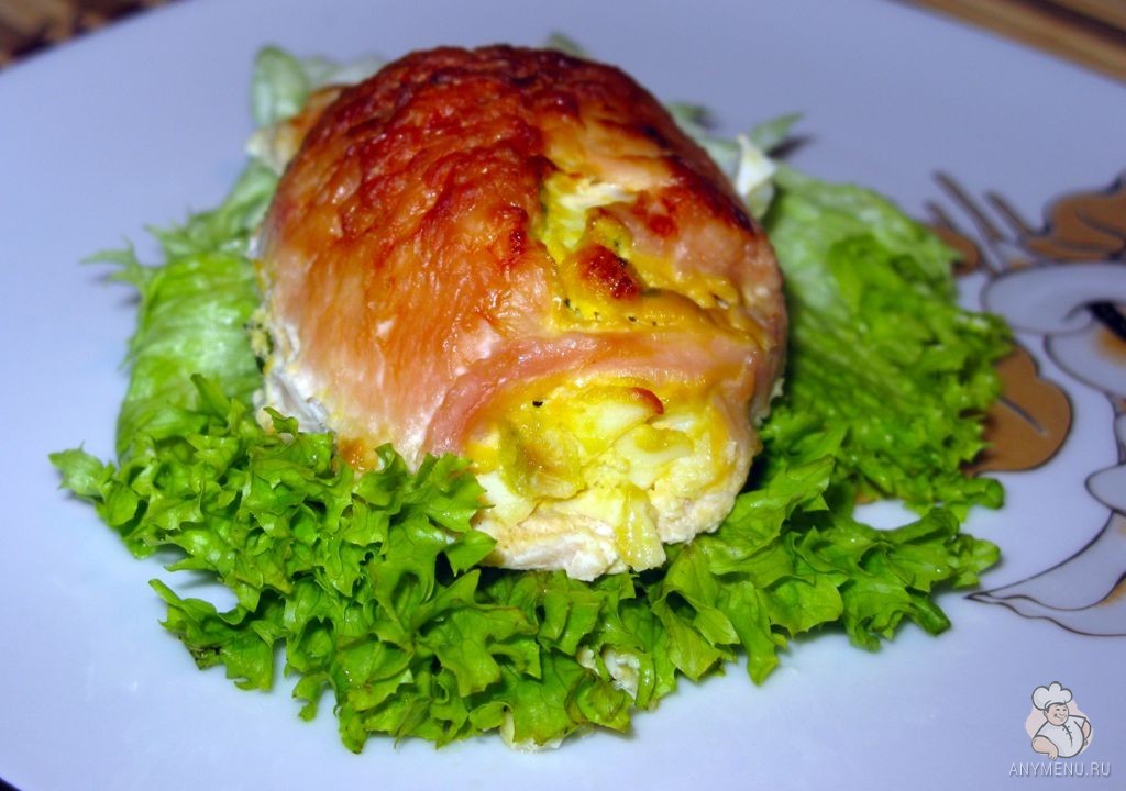 Куриная грудка, фаршированная яйцами и зеленью (8)