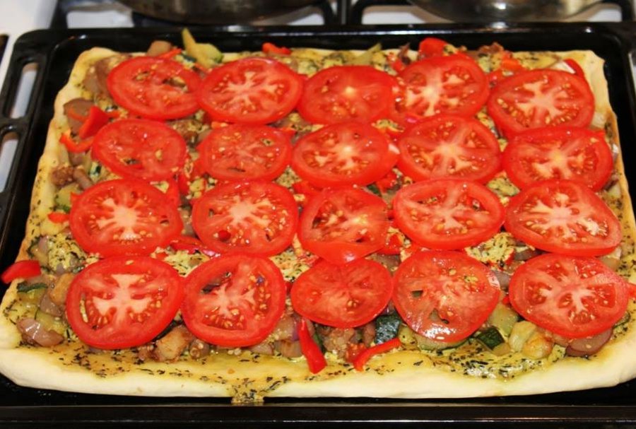 Сочная пицца с овощами 7