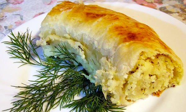 Пирог Улитка с картофелем и брынзой5