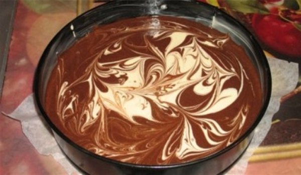 Творожно шоколадная запеканка Мраморная2