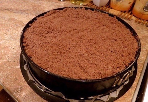 Шоколадно творожный пирог7