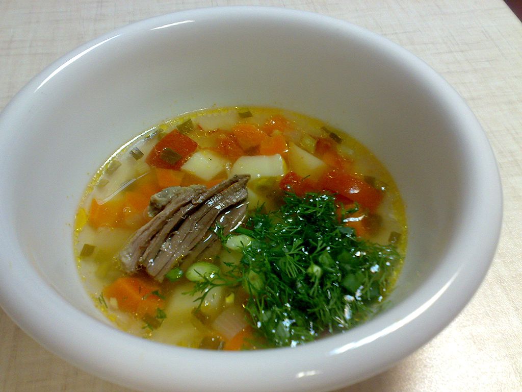 Рисовый суп с говядиной с фото