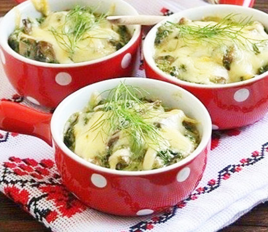 Жульен с грибами и шпинатом julien_s_gribami_i_shinatom