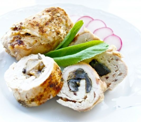 Куриные рулетики с грибами в мультиварке